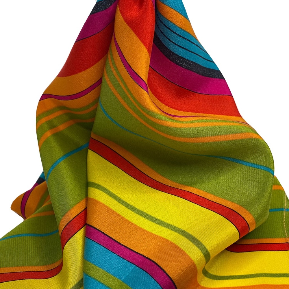 NWT SILKLETTE Carnaval 100% Fine Silk Kerchief Scarf MULTICOLOR - Picture 8 of 10